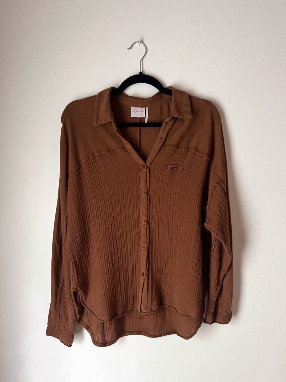Urban Outfitters Brown 100% Cotton Button Up Shirt Oversized | Out From Under